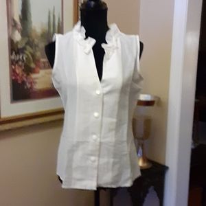 DONCASTER COLLECTION Ivory sleeveless blouse 4 EUC